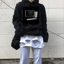  funckfasss homemade hole tearing niche with long-sleeved mens and womens models