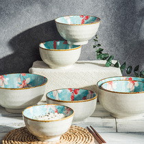 Bowl Single household rice bowl Nordic porcelain bowl Noodle bowl Japanese tableware Fresh ceramic small dish set Creative personality