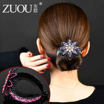 Womens headdress Korean rhinestone flower floral headdress hairpin ball hair ornament flower bract head twist clip hairclip