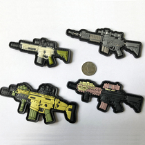  Gun armband AK47 velcro outdoor military fan weapon personality creative rubber sticker backpack badge pvc waterproof Q version