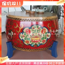 Neoclassical furniture Mediterranean painted living room coffee table drum coffee table solid wood leather hand painted tea table antique tea table