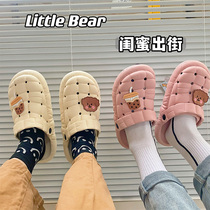 Hole Dongle Shoes Women Summer Outwear 2022 New Cute Thick Bottom Non-slip Health Care Operating Room Nurse Baotou Semi Slippers
