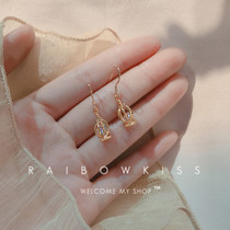 S925 pure silver k gold design zirconite bird nest earrings adorable bird dens ear crash retro personality students