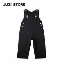JUZI STORE Fairy Clothing Diagonal denim button Decorative Back With Pants Neutral Boy Girl 1730701
