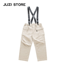 JUZI STORE Dress Diagonal Denim Harness Detachable Back With Pants Neutral Boy Girl 1730301