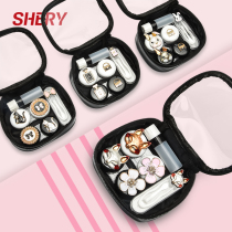 Contact lens box ins girl cute double companion box Simple care eye-shaped eye contact lens box multiple pairs