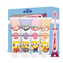 Little Raccoon childrens toothpaste 3-6-12 years old fluoride-free fruit flavor toothpaste Baby tooth changing period tooth stain removal toothbrush set