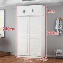 One meter 1 wide wardrobe 1 1m wooden sliding door wardrobe 2 meters high economical adult wardrobe wardrobe cabinet 80cm