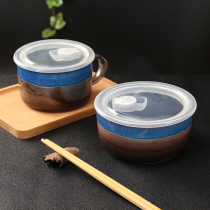 Yatai Japanese and Korean ceramic lunch box Microwave oven sealed box multi-function fresh-keeping bowl Mothers Day gift for employees