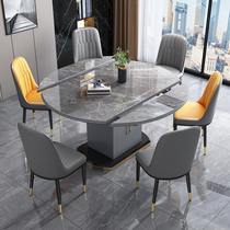 The combination of luxury table and chairs in the luxury family table and chairs in the past month can be retracted and transformed into a round storage table