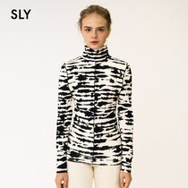 SLY new zebra pattern high collar slim fit inside the base sweater women 038DAZ90-5800