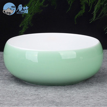 Magic Flute Ceramic water bowl Ruyao tea washing large pen washing pen cylinder Kung Fu tea set Tea ceremony accessories Special celadon for everyone