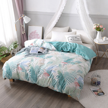 Cotton quilt cover single piece 13372 cotton quilt cover Nordic green leaf twill male 180 * 220cm single double bed