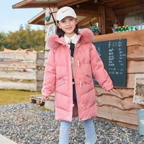 Next win Girls down jacket winter dress long thick warm white duck down foreign fashion coat tide