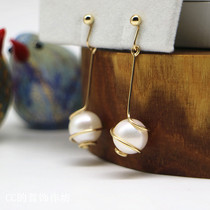 Big Edison Pearl Tahiti Black Pearl original winding design temperament painless ear clip