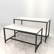 Clothing store wrought iron high and low display table window display rack combination multifunctional mid-island table running water table simple long table