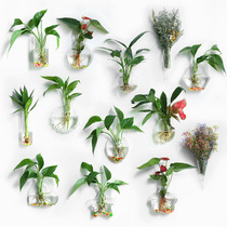 American Countryside Retro Fire Green Lori Water Bacon Plant Wall Glass Vases Wall-mounted Wall Decoration Balcony Pendant Creativity