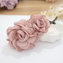 Colorful plaid hair ornaments Korean twist clip eight-character clip Fabric hairpin hairpin hair card ponytail simulation flower vertical clip headdress