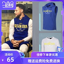 Curry sweater men hooded vest basketball sports thin training suit coat Durant sleeveless jumper set