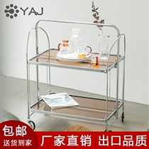 Medieval trolley net red shelve vintage folding Changhong glass containing dins mobile dining car tea edge a few