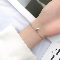 s925 sterling silver lucky Bean letter lucky bracelet female temperament Net Red simple ins rose gold girlfriends gift