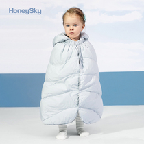 honeysky baby down jacket Winter children hooded out hugging shawl Baby foreign style cape cloak