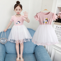 11-year-old girl summer 2021 new childrens dress foreign style Korean dress in the big child princess dress Summer Girl