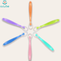  Okebo baby silicone spoon Baby silicone soft spoon Water drinking artifact Soft head feeding soft spoon Newborn small spoon