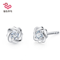 Zbird diamond bird 18K gold diamond earrings-flower-Diamond Stud Earrings-diamond earrings-