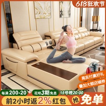 Headlayer real leather sofas modern minimalist size family living room full L shaped corner combined scalloin leather sofa