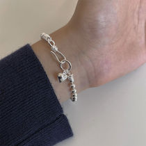 Bright Silver Color Loving Strings Pearl Bracelet 925 Pure Silver Brief About 100 hitch Hand Ring Female Han version Anti-allergy