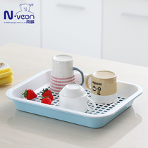  New household tea tray tray fashion creative plastic water filter basin double-layer drain basket fruit plate vegetable wash basin