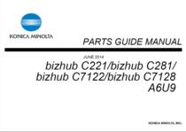 Konica Minolta Color Printer bizhub C221 C281 C7128 C712 Parts Manual
