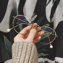 Korean version of glasses 2018 female tide metal frame retro trembles with Harajuku style ulzzang men and women degree silver frame