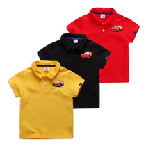 Boy yellow short sleeve polo shirt children cotton lapel half sleeve t-shirt black red lapel kindergarten performance clothes 6