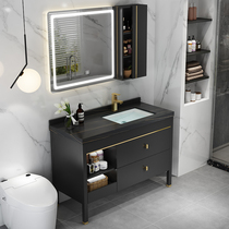 Rock board Intelligent Nordic solid wood light luxury bathroom cabinet combination Floor-to-ceiling washbasin sink sink sink toilet