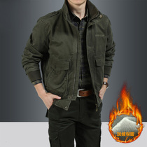 2021 new velvet jacket mens casual loose top large size pure cotton thick section tooling autumn and winter mens jacket tide