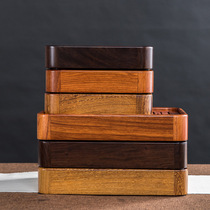 Tea tray Household simple one-person small tea tray Small ebony solid wood tea sea Japanese-style water storage dry brewing table Tea table