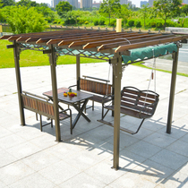 Courtyard Grape Rack Outdoor Embalming Wood Flower Racks Sundeck Canopy Promenade Climbing Vines Rack Garden Villa Autumn-Cradle Tent