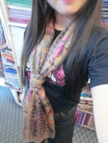 Cloud cloud global travel purchase] Nepal style printed silk scarf