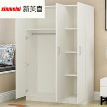 Double two door wardrobe adult household plank large capacity panel three door four door assembly bedroom practical cabinet Cabinet