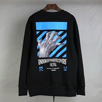 Tide brand OFF OW WHITE round neck sleeve loose ghost hand high street clothes men and women couples cotton long sleeve coat