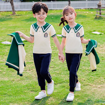 Kindergarten Garden Suit Summer Clothing Navy Wind Graduation Performance Childrens Pure Cotton Class Clothes Elementary School Childrens School Uniform Spring Autumn Suit