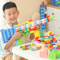 Children's Plastic Insert Rocket Bullet Building Blocks Toy 5 Kindergarten Baby Boys Girls 6 Years