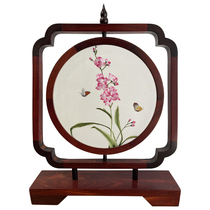 Boutique Su embroidery double-sided embroidery hand-embroidered table screen Butterfly Flower home decoration gift