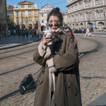 Cotton clothes female ins Port Wind East gate over the knee lamb wool cotton coat Korean version loose Winter Super fire thick coat tide