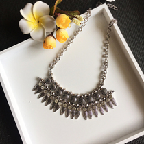 Foreign Trade Jewelry Short Women Metal Necklace Exaggerated Retro Ethnic Bohemia Multi Pendant Diamond choker