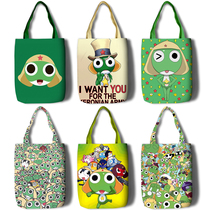 Shopping bag frogs Keroro Jun Cao Sgt Frog Single shoulder bag portable cross carrying canvas bag handbag handbag