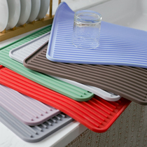 Non-slip silicone drain mat kitchen insulation mat table mat waterproof tea cup mat pot bowl plate mat rectangular water filter mat