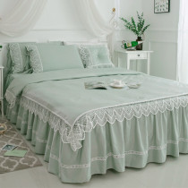 Princess lace Princess wind pure cotton four pieces of pure cotton 1 5 1 8m bed supplies double bed skirt is set